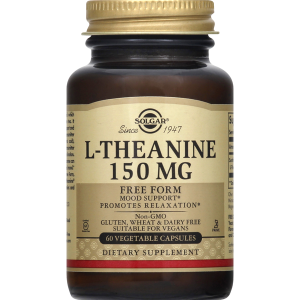 Vitamins & Supplements Solgar L-Theanine, 150 mg, Vegetable Capsules hero