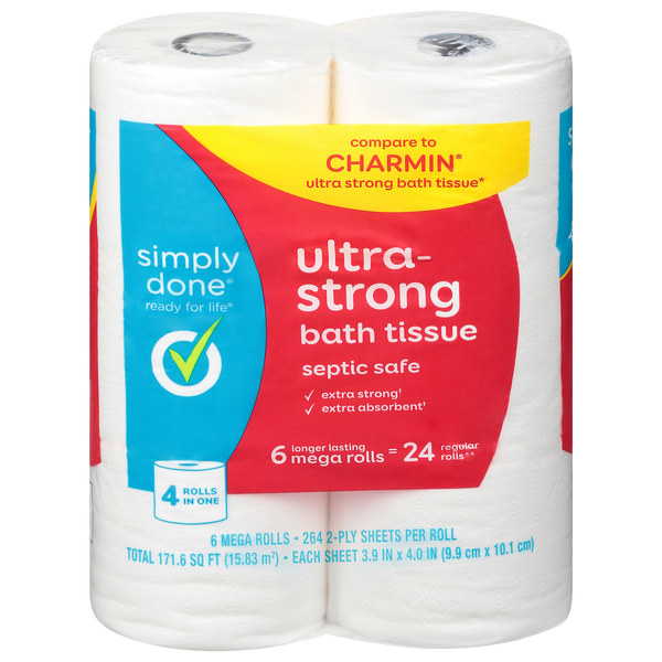 Paper Goods Simply Done Bath Tissue, Ultra-Strong, Mega Rolls, 2-Ply hero