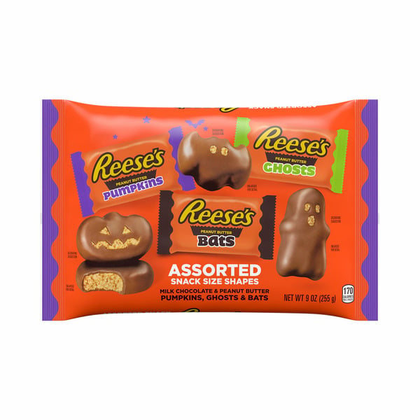 Reese's Assorted Milk Chocolate Snack Size Peanut Butter Shapes Halloween Candy hero