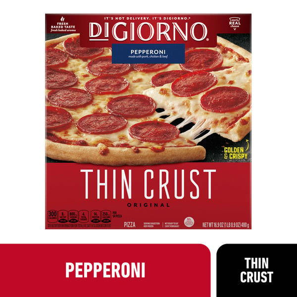 Frozen Pizza DiGiorno Classic Thin Crust Pepperoni Pizza hero