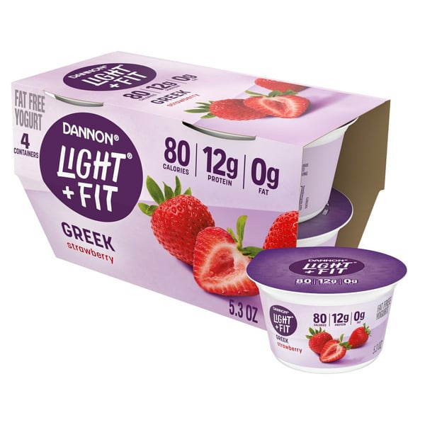 Yogurt Dannon Light + Fit Greek Blended Strawberry Nonfat Yogurt hero