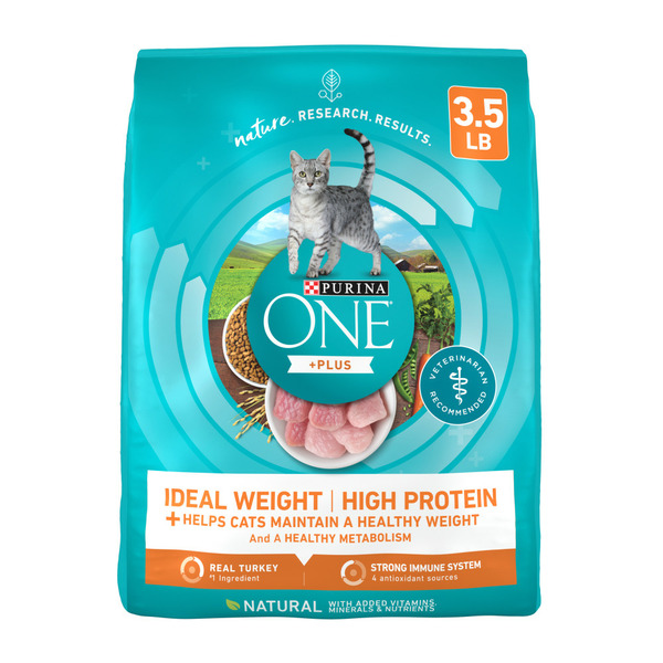 Cat Food & Care Purina ONE High Protein, Healthy Weight Dry Cat Food, +Plus Ideal Weight With Turkey hero