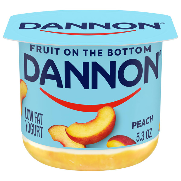 Yogurt/Kefir Dannon Fruit on the Bottom Peach Low Fat Yogurt Container hero