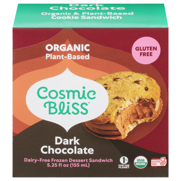 Ice Cream & Ice Cosmic Bliss Frozen Dessert Sandwich, Dark Chocolate hero