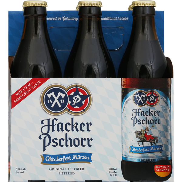 Hacker-Pschorr Beer, Oktoberfest Marzen, 6 Pack hero