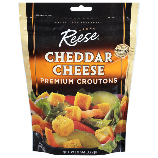 Salad Dressing & Toppings Reese's Croutons, Premium, Cheddar Cheese hero