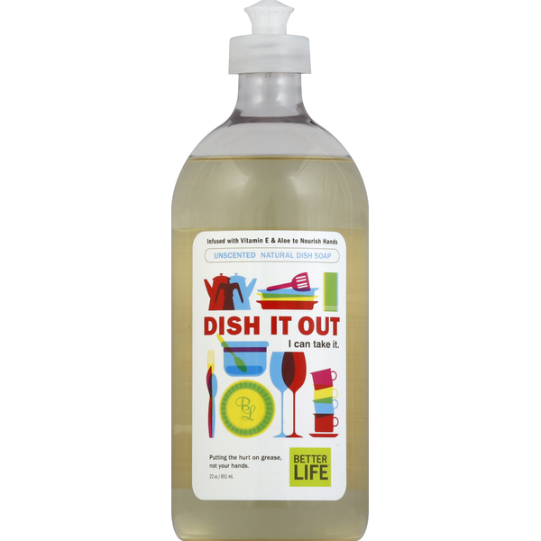 Dish Detergents Better Life Dish Soap, Natural, Unscented hero