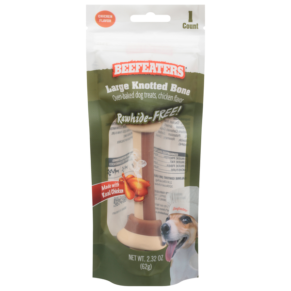 Dog Food & Care Beefeaters Dog Treats, Knotted Bone, Oven-Baked, Chicken Flavor, Large hero