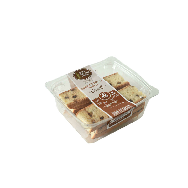 Cookies & Cakes DIJAS Natural Foods Fat-Free Chocolate Chipped Vanilla Biscotti hero