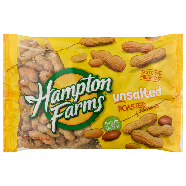 Nuts, Seeds & Dried Fruit Hampton Farms Peanuts, Unsalted, Roasted hero