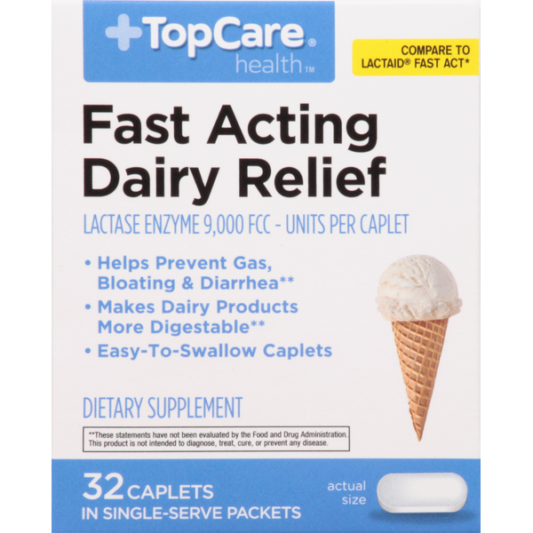 Digestion TopCare Dairy Relief, Fast Acting, Caplets hero