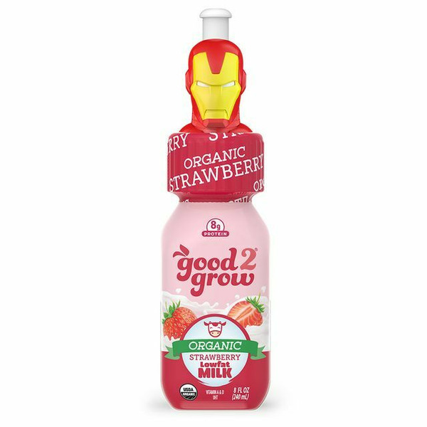 Milk good2grow Organic Strawberry Milk, Character Tops Vary hero