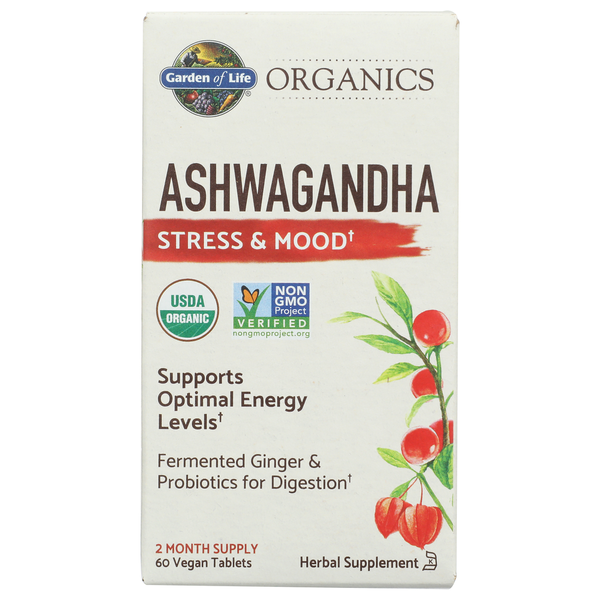 Dietary Supplements Garden of Life Mykind Organics Ashwagandha Stress And Mood hero