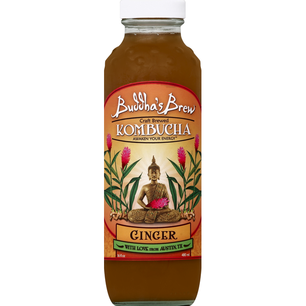 Refrigerated Buddha's Brew Kombucha, Ginger hero