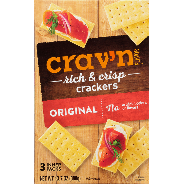 Crackers Crav'n Flavor Crackers, Original, Rich & Crisp, hero