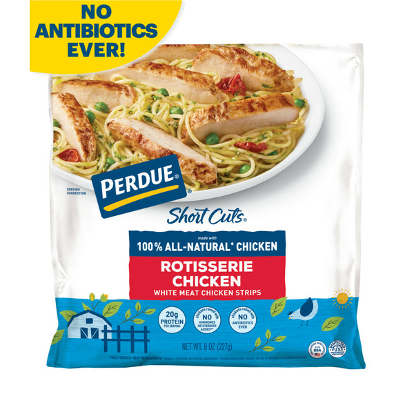 Poultry Counter Perdue Rotisserie Seasoned Carved Chicken Breast Strips hero