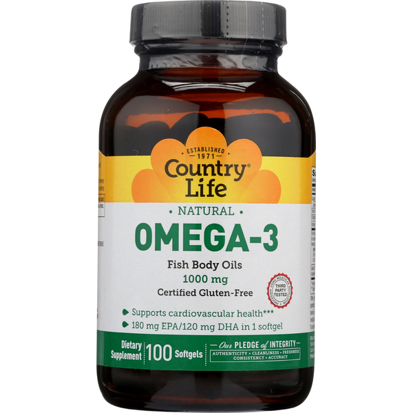 Supplement Oils Country Life Omega-3 1000 Mg hero