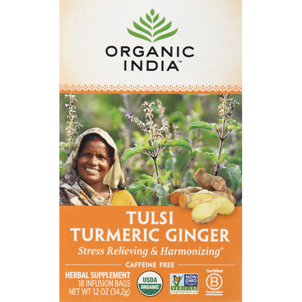 Tea ORGANIC INDIA Organic Tulsi Turmeric Ginger, Caffeine Free hero