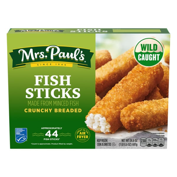 Frozen Meat & Seafood Mrs. Paul's Crunchy Fish Sticks hero