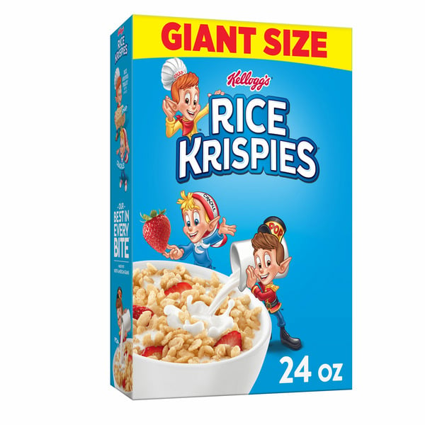 Cereal Kellogg's Rice Krispies Breakfast Cereal, Kids Snacks, 8 Vitamins and Minerals, Original hero