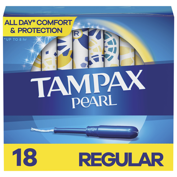 Feminine Care TAMPAX Pearl, Regular, Plastic Tampons, Unscented hero