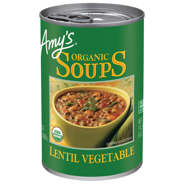 Soup, Broth & Bouillon Amy's Kitchen Organic Lentil Vegetable Soup hero