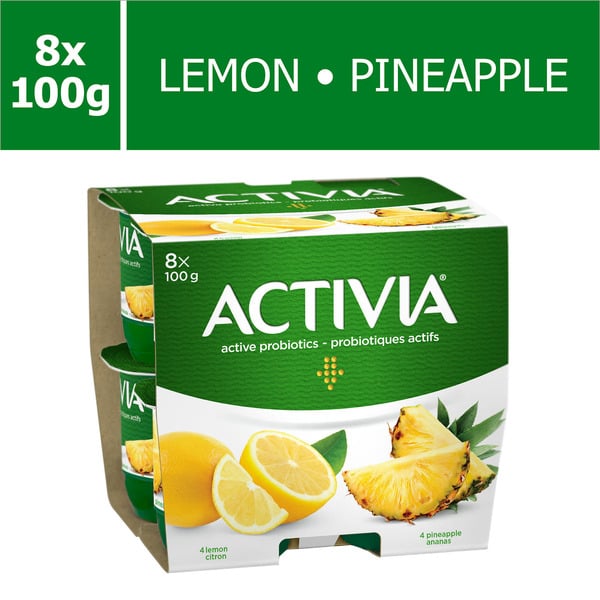 Yogurt Activia Yogurt With Probiotics, Lemon Pineapple Flavour hero