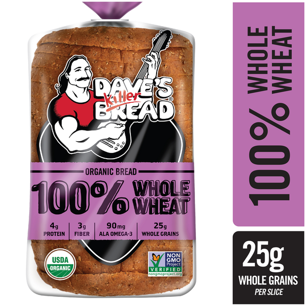 Conventional Breads (Grocery) Dave's Killer Bread Whole Wheat Organic Bread hero