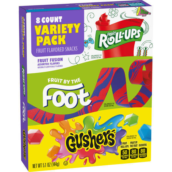 Breakfast & Cereal Fruit Roll-Ups Fruit by the Foot, Gushers Snacks Variety Pack hero