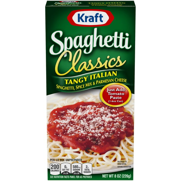 Instant Foods Kraft Spaghetti Classics Tangy Italian Spaghetti, Spices, & Parmesean Cheese Meal Mix hero