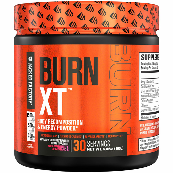 Pre-Workout Jacked Factory Strawberry Lemonade Burn XT Powder hero