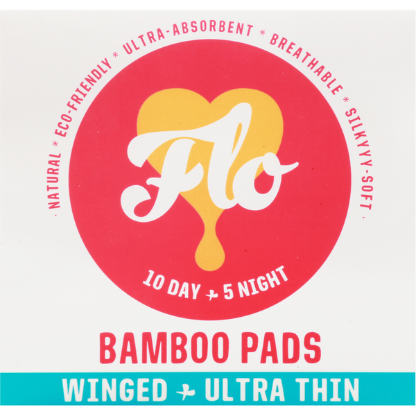 Flo Bamboo Pads, Ultra Thin, Winged hero