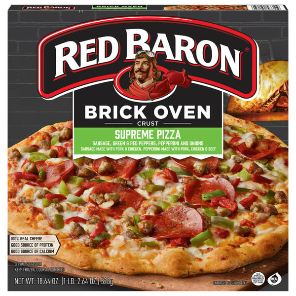 Frozen Meals Red Baron Supreme Brick Oven Crust Frozen Pizza hero