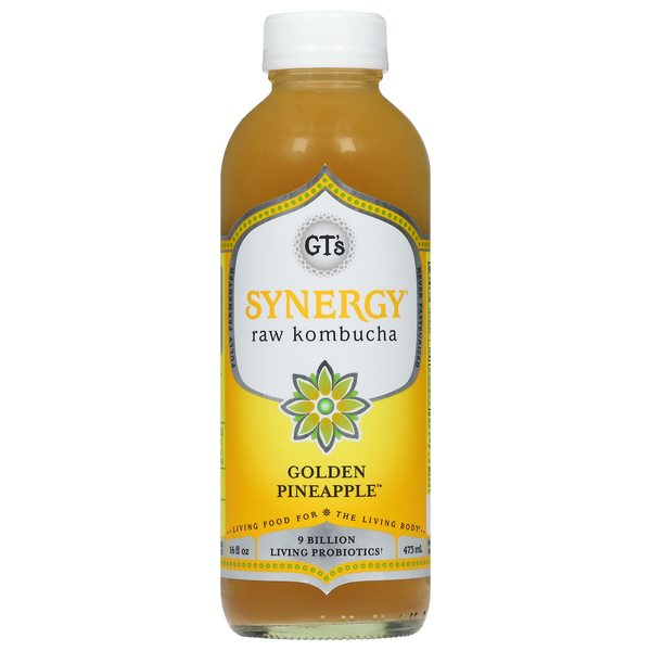 Kombucha GT's Living Foods Kombucha, Raw, Golden Pineapple hero