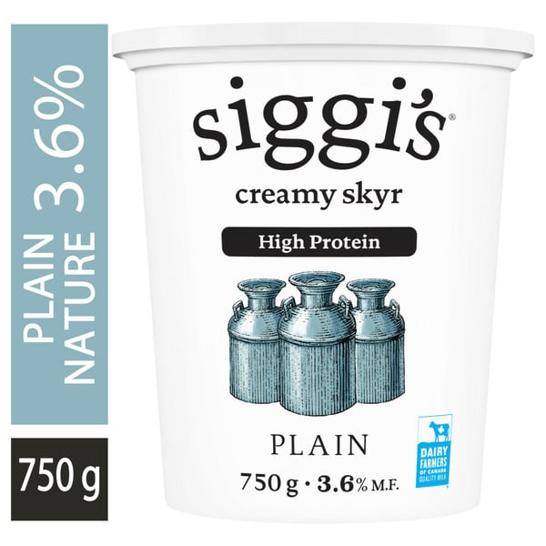 Yogurt Siggi's Creamy Skyr Yogurt Plain 3.6%, High Protein hero