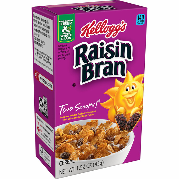 Cereal Raisin Bran Breakfast Cereal, High Fiber Cereal, Made with Real Fruit, Original hero