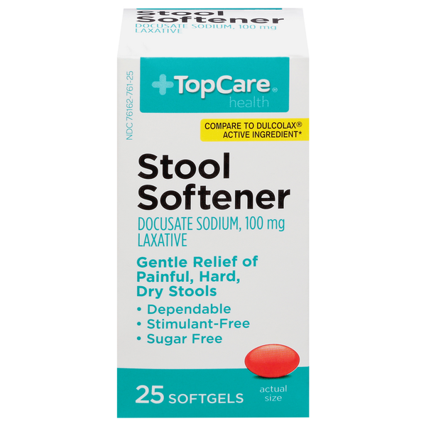 Digestion TopCare Stool Softener, 100 mg, Softgels hero