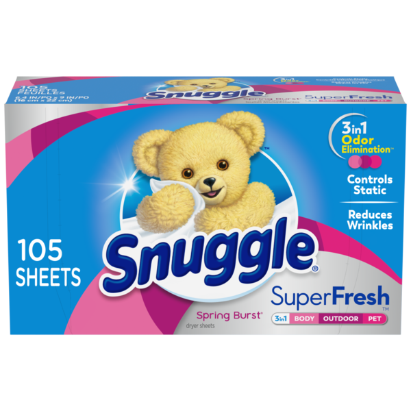 Laundry Care Snuggle Fabric Softener Dryer Sheets SuperFresh Spring  Burst hero