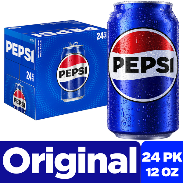 Soft Drinks Pepsi Soda Cola 12 Fl Oz 24 Count hero