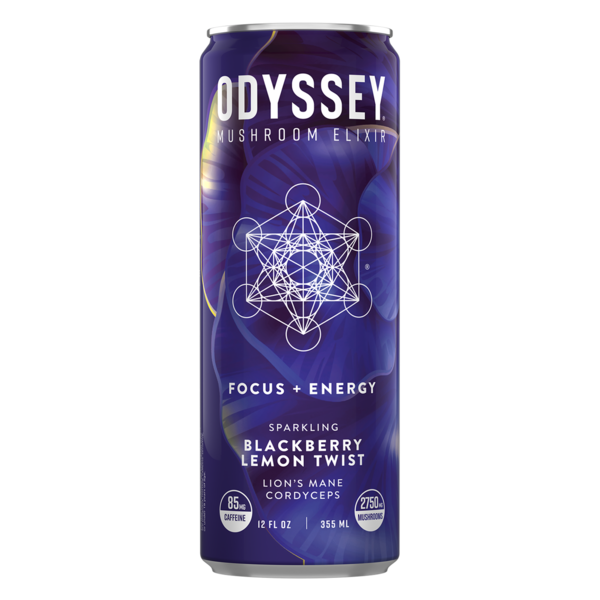 Energy & Sports Drinks Odyssey Mushroom Elixir Sparkling, Energy + Focus, Blackberry Lemon Twist hero