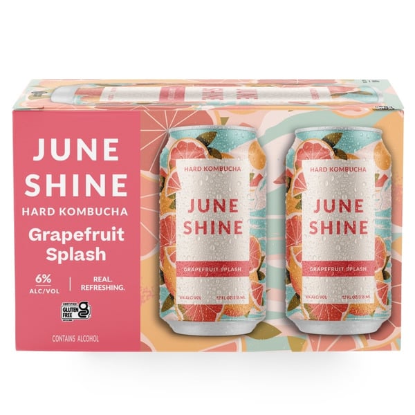 Refrigerated JuneShine  Grapefruit Splash Hard Kombucha hero