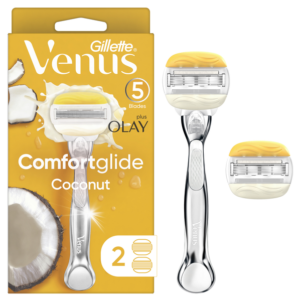 Shave Needs Gillette Venus Gillette Comfortglide plus Olay Coconut Women's Razor Handle + Blade Refills hero