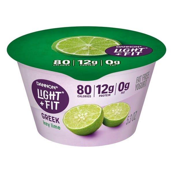 Yogurt Dannon Light + Fit Key Lime Greek Fat Free Yogurt Cup hero