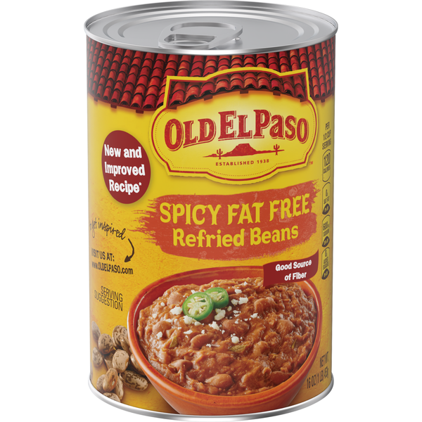 Latino Foods Old El Paso Spicy Fat Free Refried Beans hero