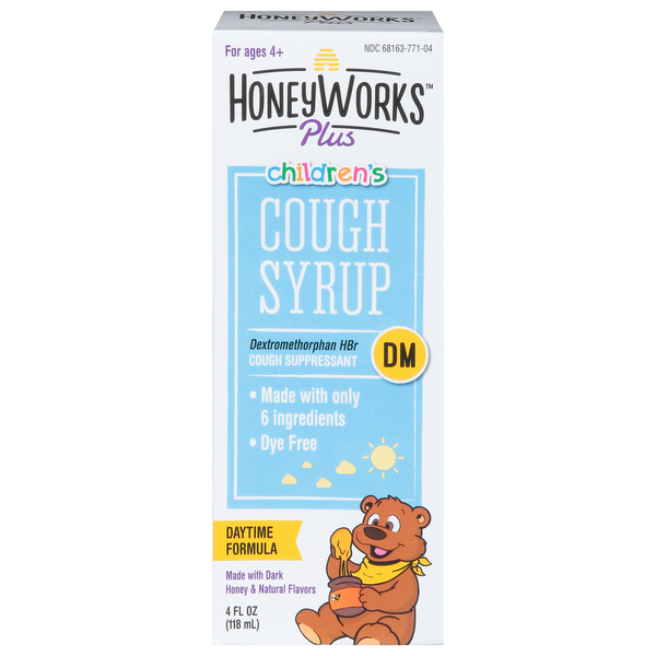 Cold, Flu & Allergy HoneyWorks Cough Syrup, Children's, Daytime Formula, Dark Honey & Natural Flavors hero