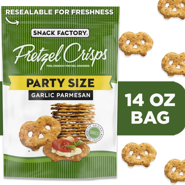 Chips & Pretzels Snack Factory Garlic Parmesan Pretzel Crisps hero