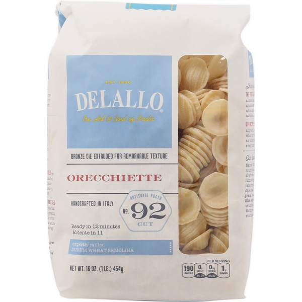 Dry Pasta DeLallo Orecchiette, No.92 Cut hero