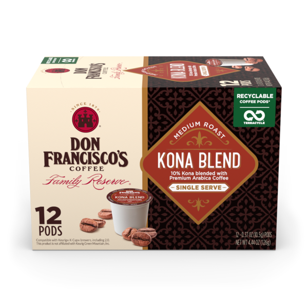 Coffee Don Francisco's Coffee Kona Blend, Medium Roast, Single Serve Coffee Pods hero