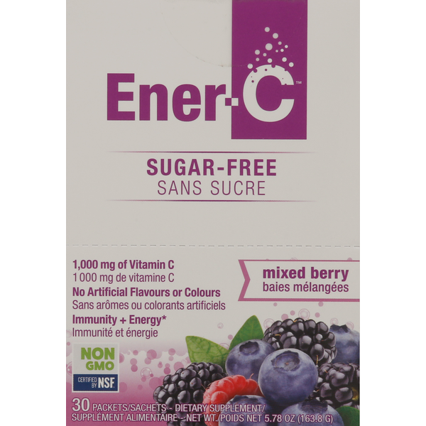 Vitamins & Supplements Ener-C Vitamin C, 1000 mg, Sugar-Free, Mixed Berry hero