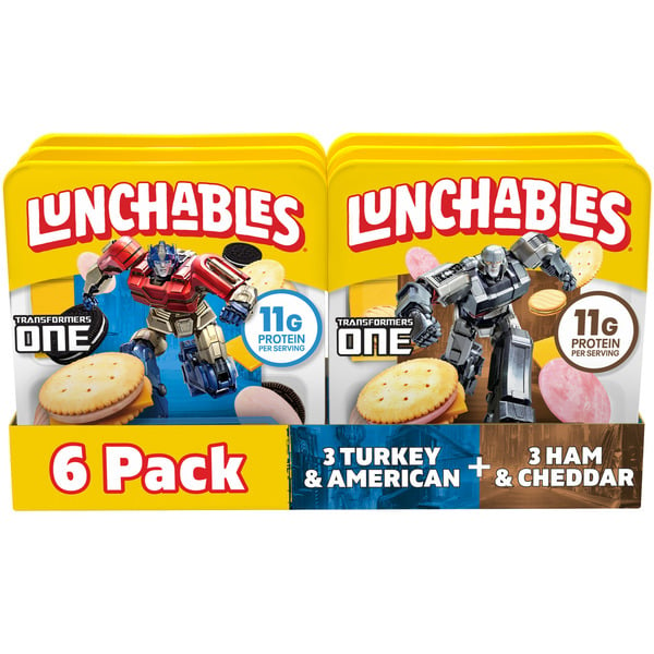 Cookies & Cakes Lunchables Kids Lunch Variety Combo Ham & Cheddar & Turkey & American Cheese Crackers hero